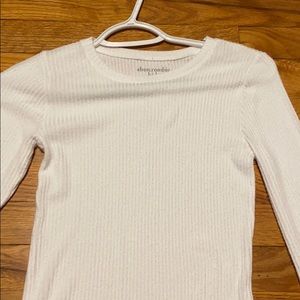 White Ribbed Abercrombie Long Sleeve